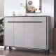 LEJU Luxe Grey Shoe Cabinet w/ Stool
