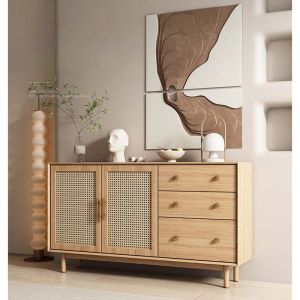 Carlolina Wood Storage Cabinet Sideboard