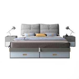 Modern Space-Saving Storage Bed with USB Charging Port